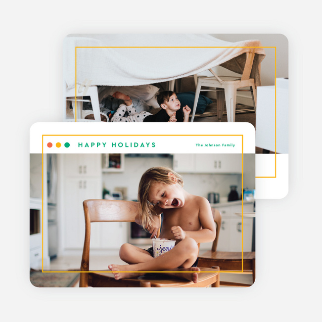 Through the Window Frame Holiday Cards and Invitations - White