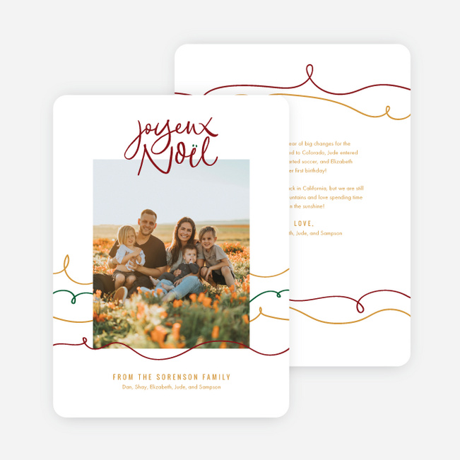 Warm Joyeux Noel Christmas Cards - Yellow