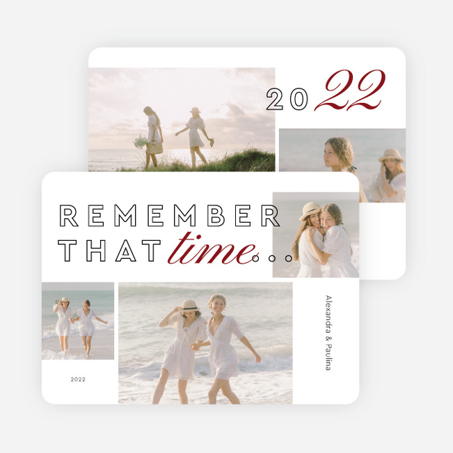 Annual Memories Holiday Cards and Invitations - Red