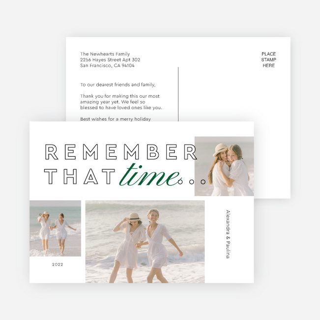 Annual Memories Holiday Cards and Invitations - Green