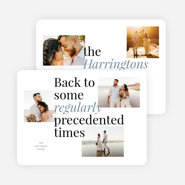 Precedented Times Holiday Cards and Invitations - Blue