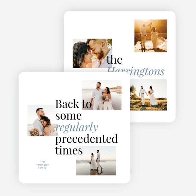 Precedented Times Holiday Cards and Invitations - Blue