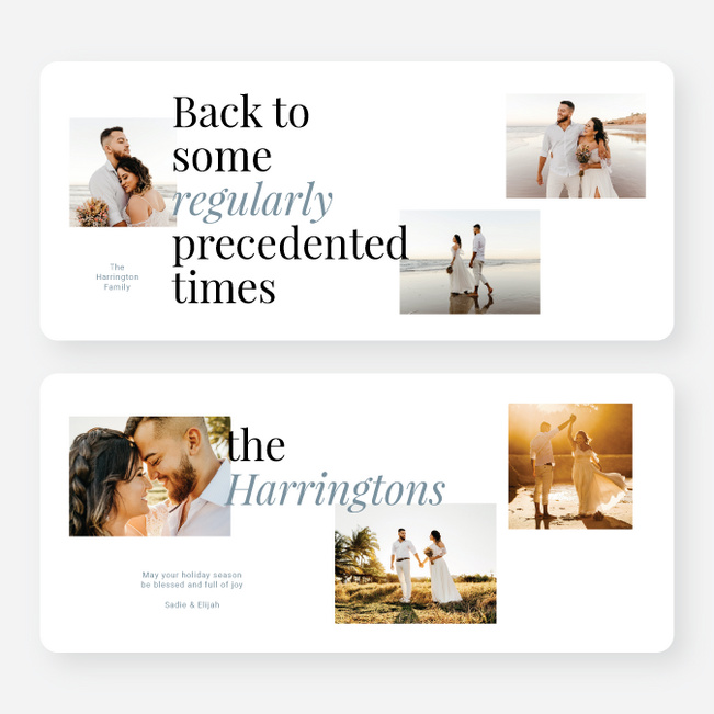Precedented Times Holiday Cards and Invitations - Blue
