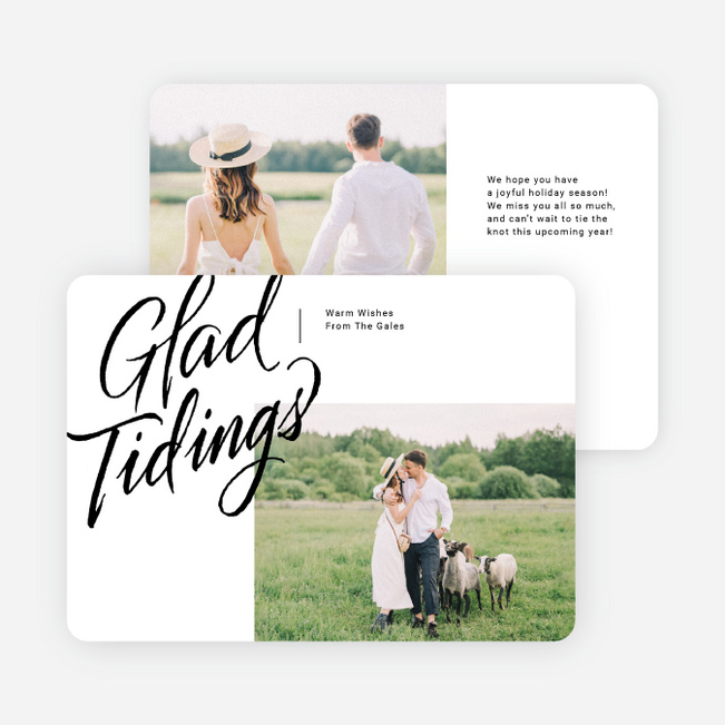 Scripted Tidings & Wishes Holiday Cards and Invitations - White