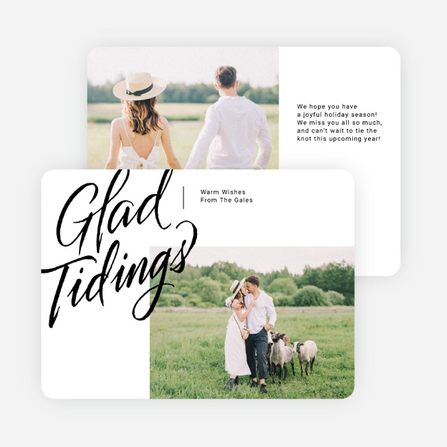 Scripted Tidings & Wishes Holiday Cards and Invitations - White