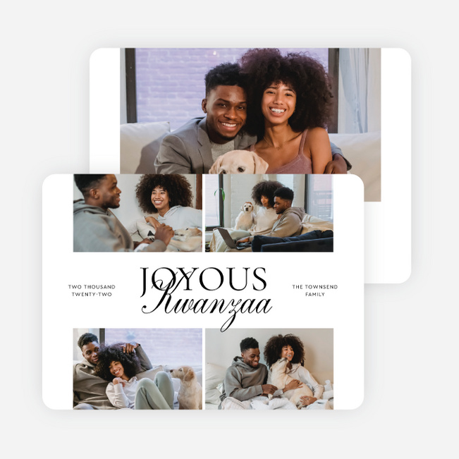 Simple Enjoyment Kwanzaa Cards - White