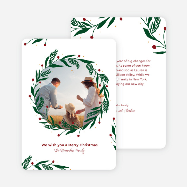 Wreathed in Holly Christmas Cards - White
