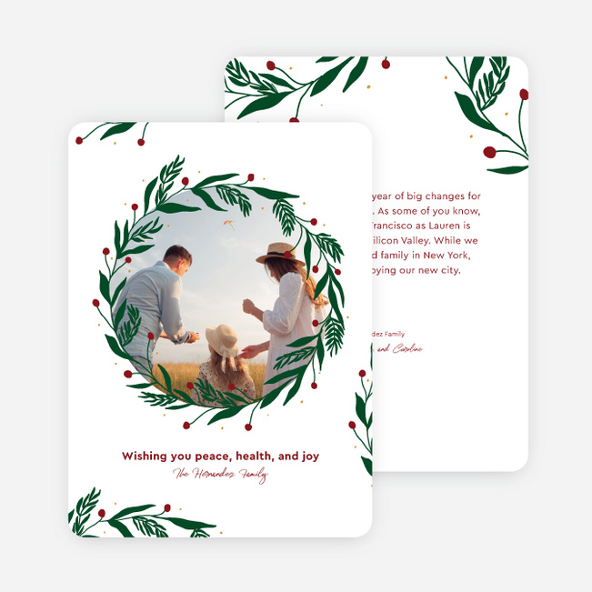 Wreathed in Holly Holiday Cards and Invitations - White