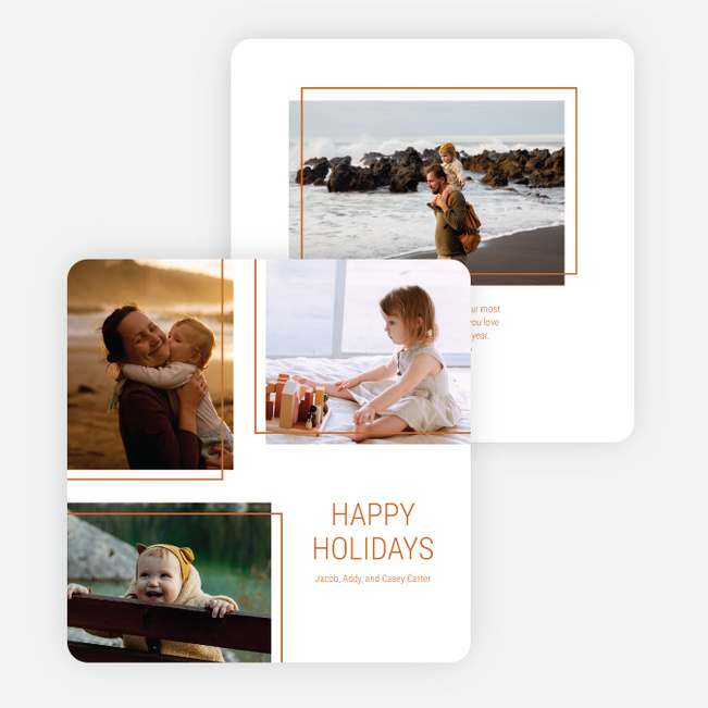 Simple Trio Holiday Cards and Invitations - Orange