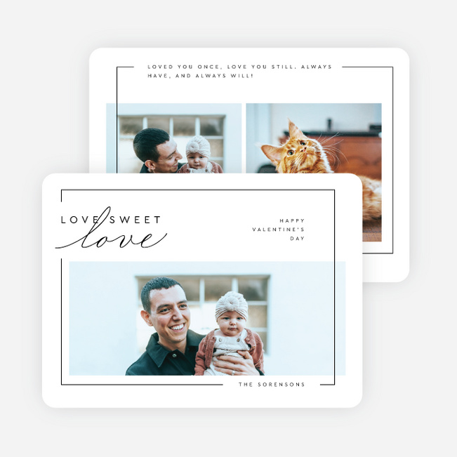 Sweet Minimal Love Valentine’s Day Cards - White