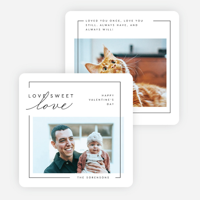 Sweet Minimal Love Valentine’s Day Cards - White