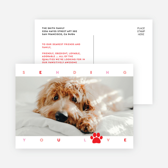Woof you be mine? Valentine’s Day Cards - White