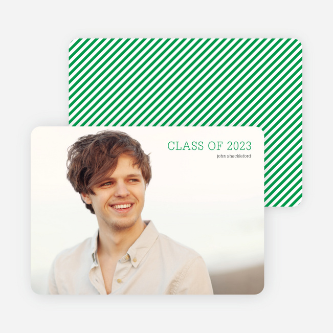 Graduation Cards with Simple Stripes - Green