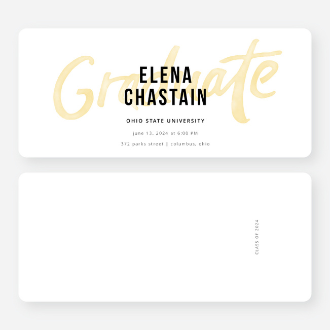 Paintbrush Effect Graduation Cards - Orange