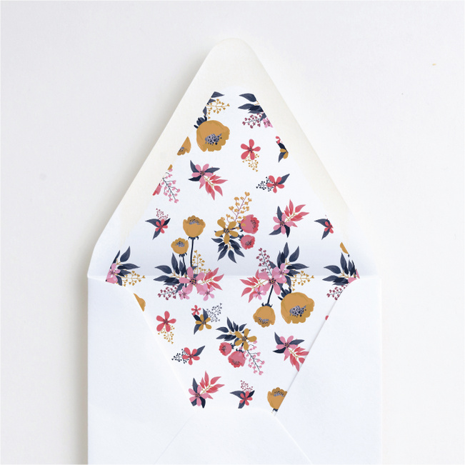 Organic Floral Wedding Envelope Liners - Pink