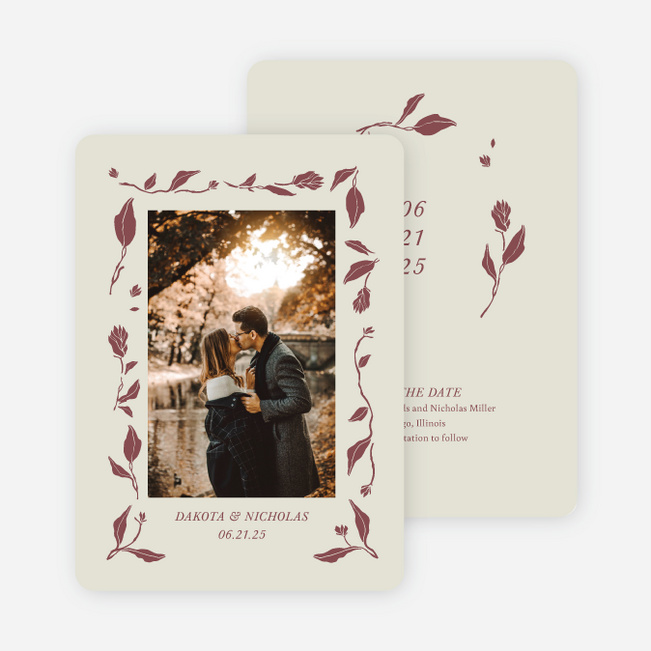 Stemming From Love Save the Date Cards - Red