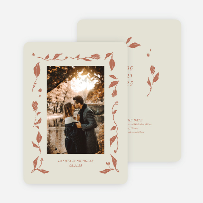 Stemming From Love Save the Date Cards - Orange