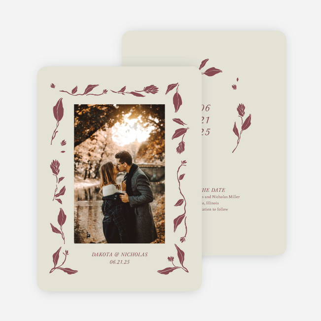 Stemming From Love Save the Date Cards - Red