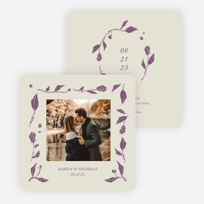 Stemming From Love Save the Date Cards - Purple