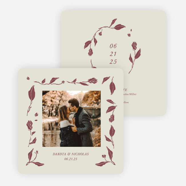 Stemming From Love Save the Date Cards - Red