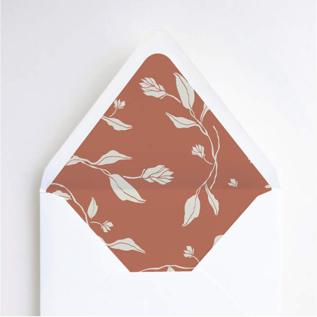 Stemming From Love Wedding Envelope Liners - Orange