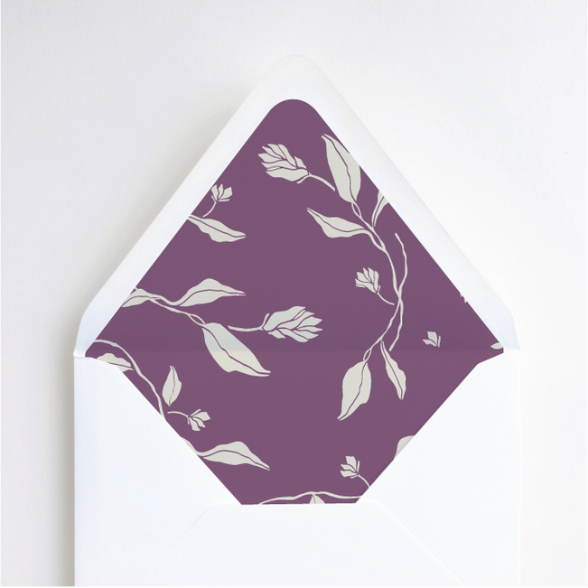Stemming From Love Wedding Envelope Liners - Purple