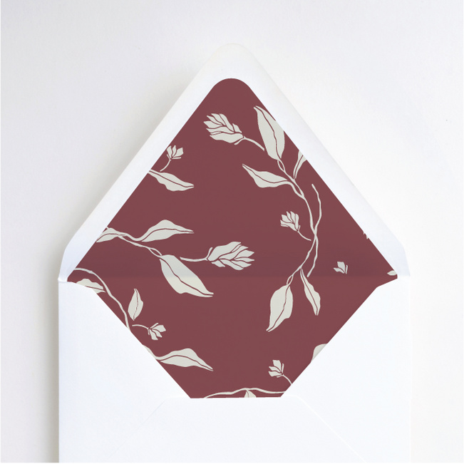 Stemming From Love Wedding Envelope Liners - Red