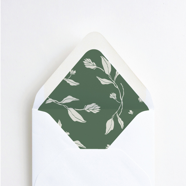 Stemming From Love Wedding Envelope Liners - Green