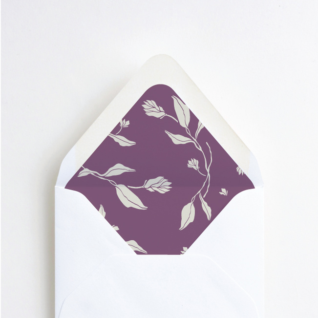 Stemming From Love Wedding Envelope Liners - Purple
