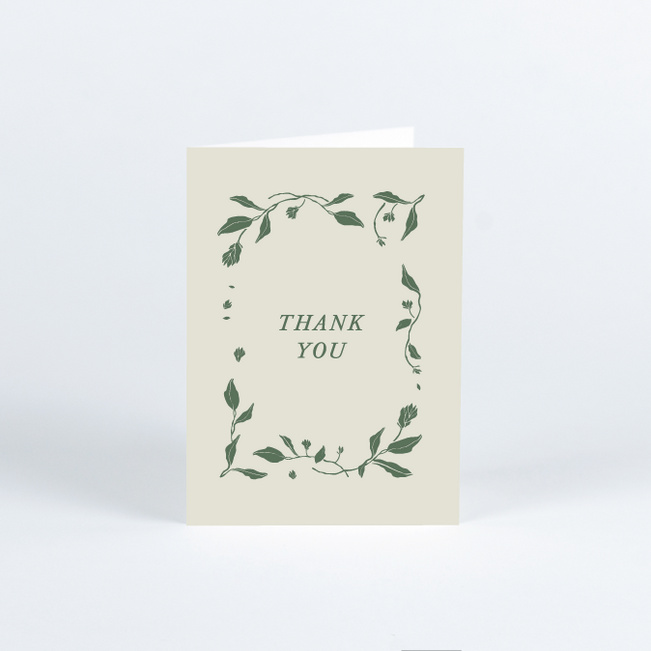 Stemming From Love Wedding Thank You Cards - Green