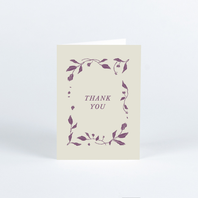 Stemming From Love Wedding Thank You Cards - Purple