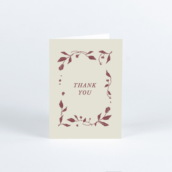 Stemming From Love Wedding Thank You Cards - Red