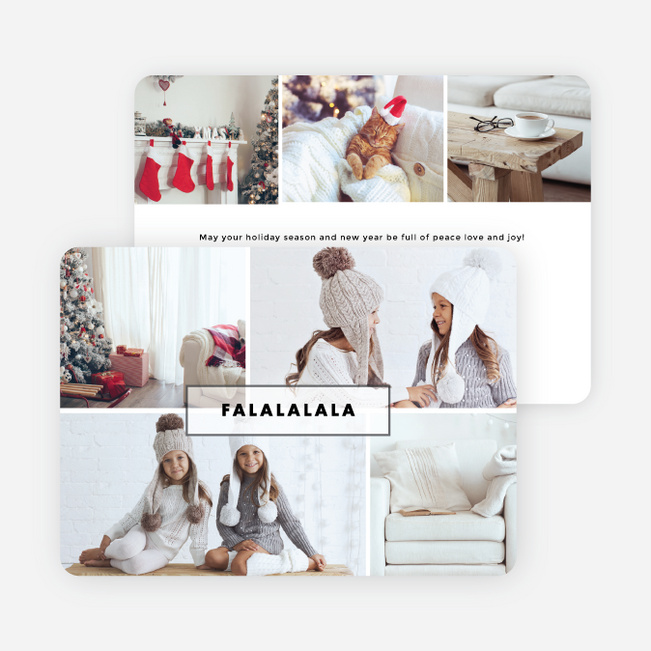 Border Collage Christmas Cards - White