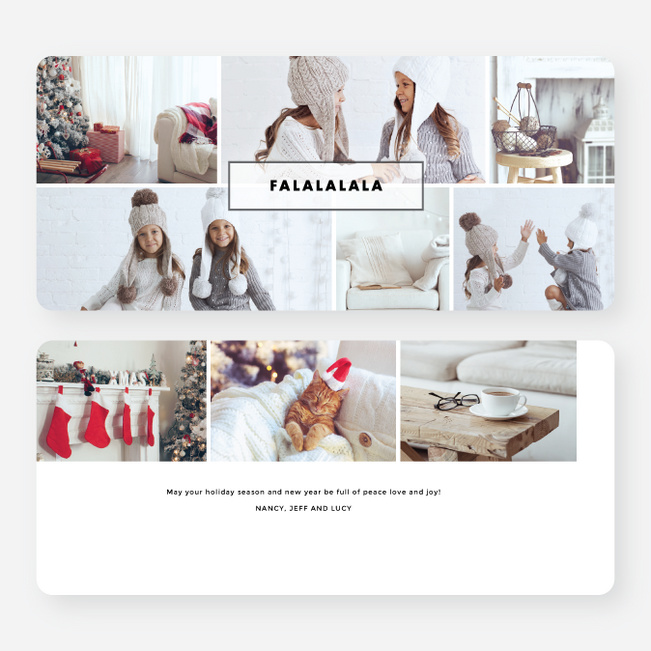 Border Collage Christmas Cards - White