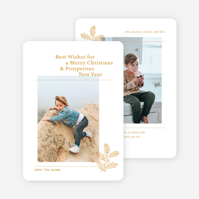 Best Wishes Branch Christmas Cards - Yellow