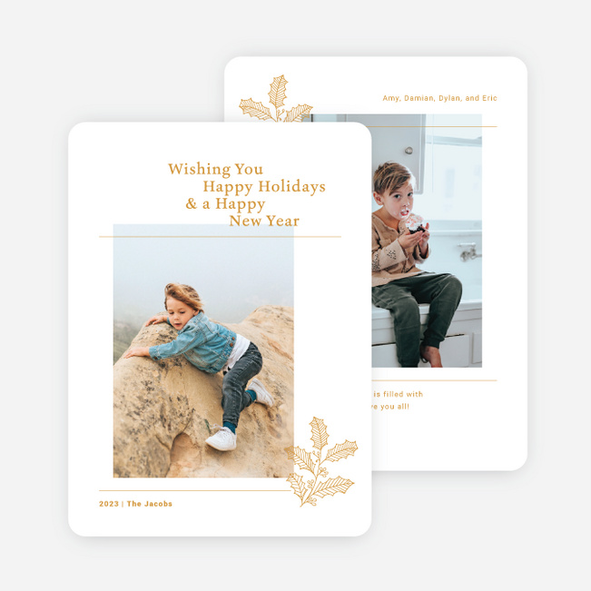 Best Wishes Branch Holiday Cards and Invitations - Yellow