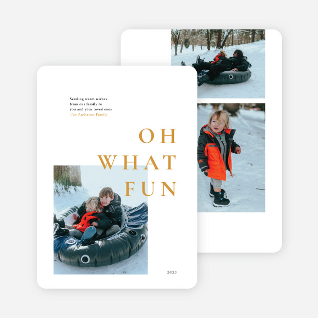 Minimalist Fun Christmas Cards - Yellow