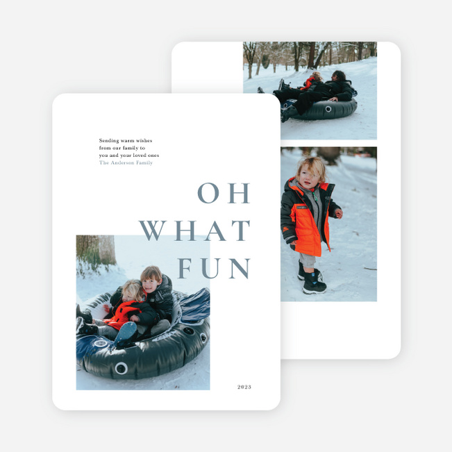 Minimalist Fun Christmas Cards - Blue