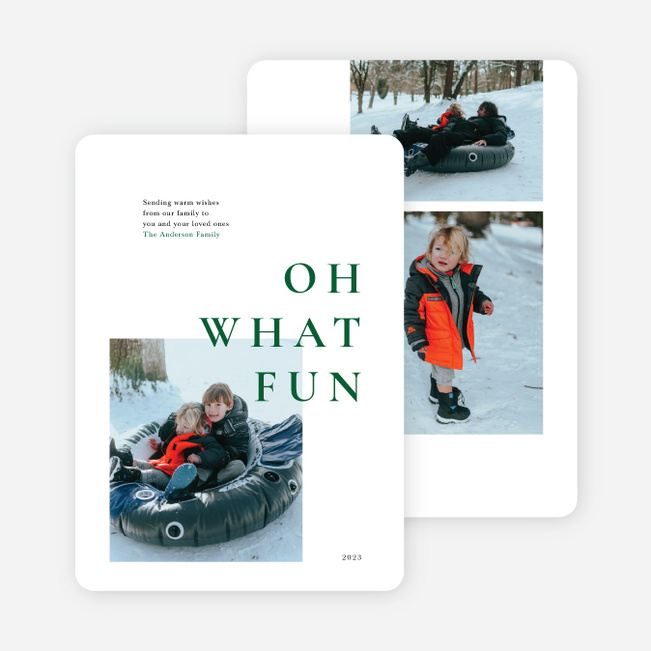 Minimalist Fun Christmas Cards - Green