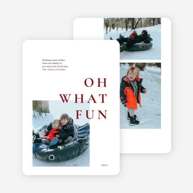 Minimalist Fun Christmas Cards - Red