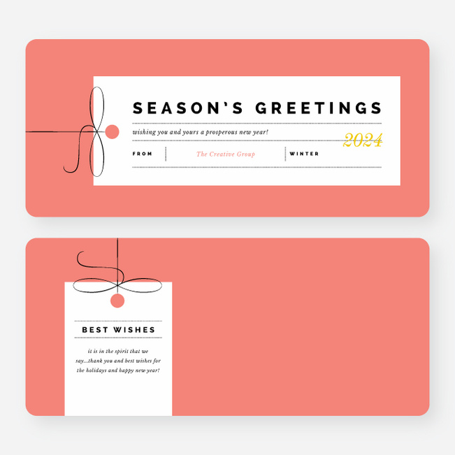 Seasons Greeting Corporate Holiday Cards - Yellow