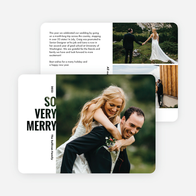 Simple Merriment Holiday Cards and Invitations - White