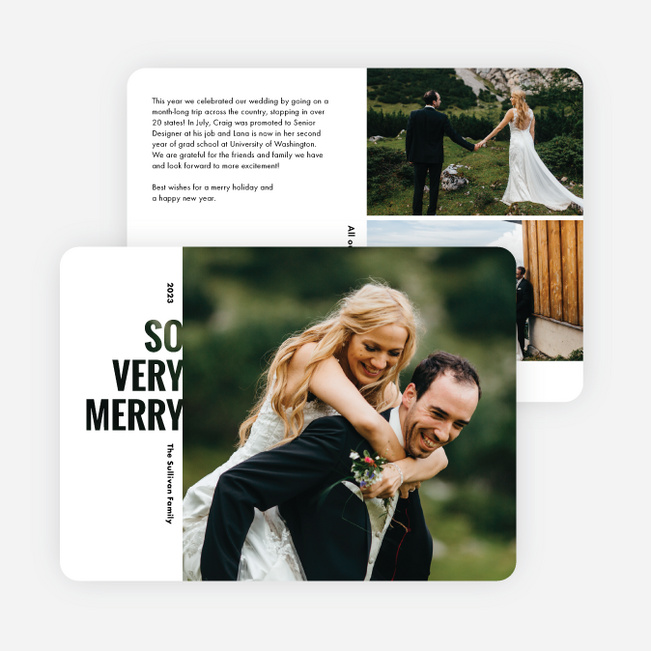 Simple Merriment Holiday Cards and Invitations - White