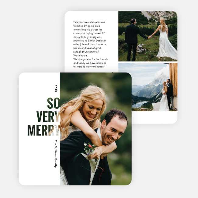 Simple Merriment Holiday Cards and Invitations - White