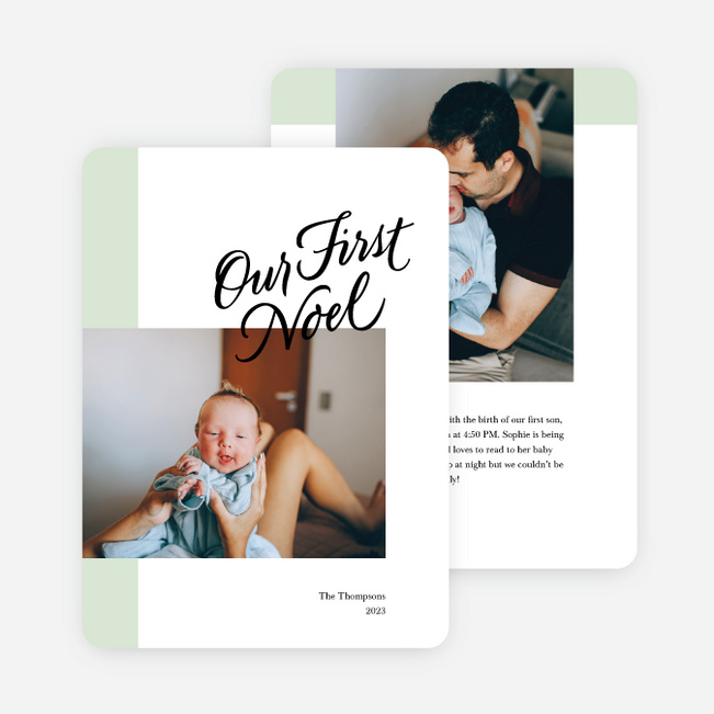 Simple Noel Christmas Cards - Green