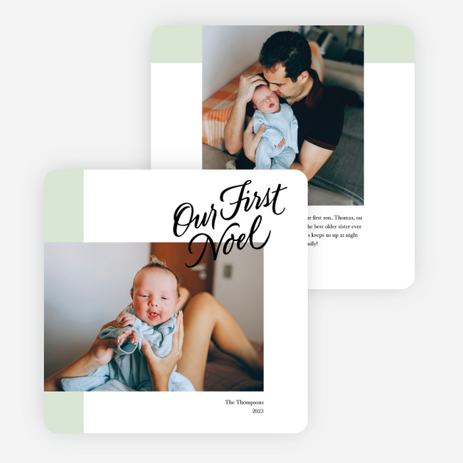 Simple Noel Christmas Cards - Green