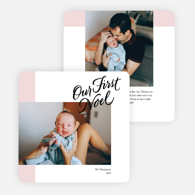 Simple Noel Christmas Cards - Pink