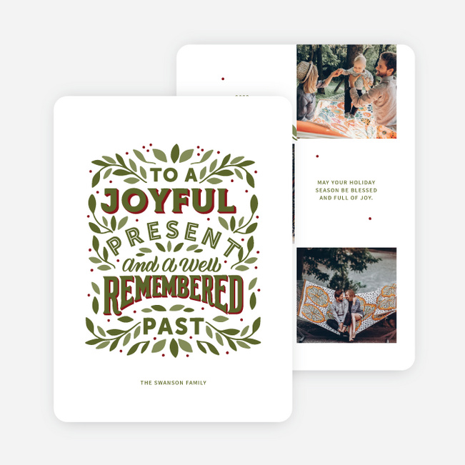 Well Remembered Holiday Cards and Invitations - Green