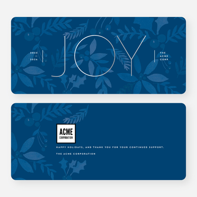 Foil Monumental Joy Holiday Cards - Blue