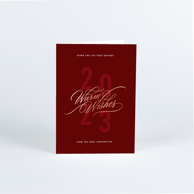 Foil Warm Wishes Business Holiday Cards - Red